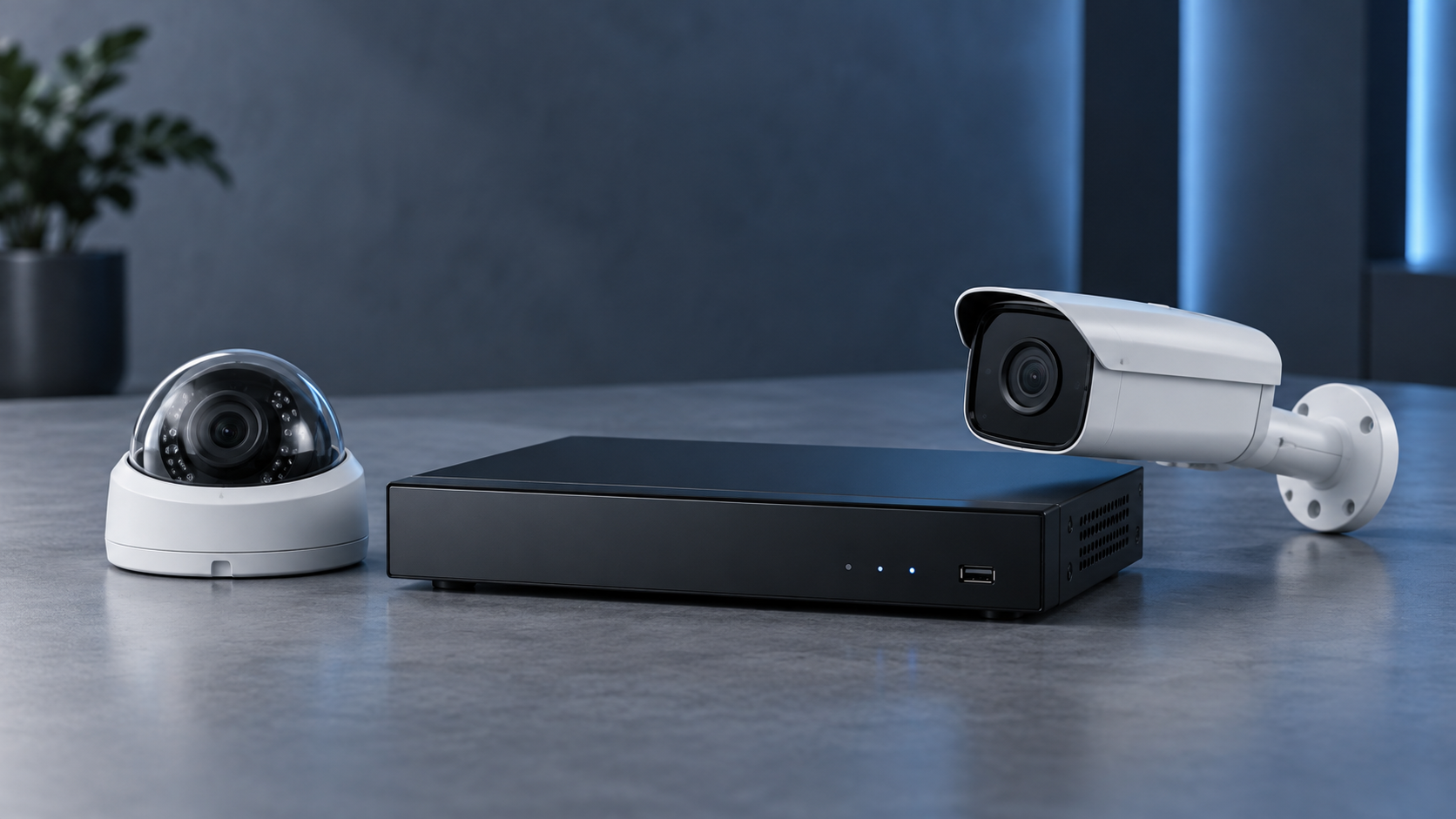 CCTV cameras and a network video recorder